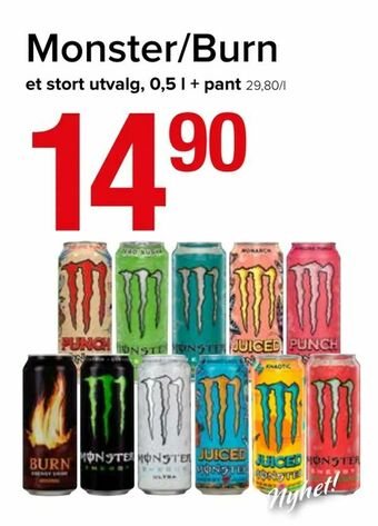 Spar Monster/Burn tilbud