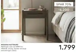 Skeidar Modena nattbord tilbud