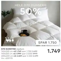 Skeidar Norsk Dun D70 Dunserie tilbud