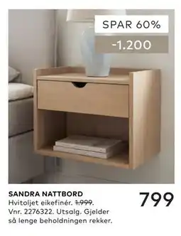 Skeidar SANDRA NATTBORD tilbud