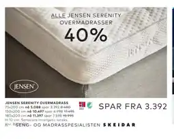 Skeidar Jensen Serenity overmadrass tilbud