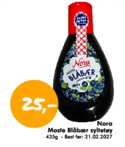 Havaristen Nora Moste Blåbær syltetøy tilbud
