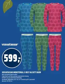 Coop Obs Vossatassar Monsterull 2-delt ullsett barn tilbud