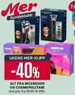 Europris Mcgregor og cosmopolitan tilbud