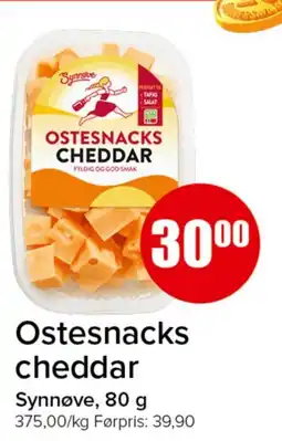 Spar Ostesnacks cheddar tilbud