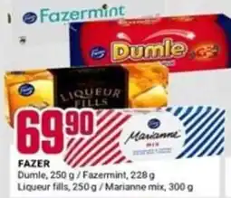 Europris Fazer Dumle, Fazermint, Liqueur fills, Marianne mix tilbud