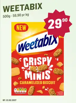 Holdbart Weetabix Crispy Minis Caramelised Biscuit tilbud