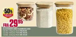 Europris Glassboks med bambuslokk tilbud
