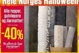 Europris Alle tepper, gulvløpere og dørmatter! tilbud