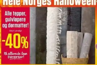 Alle tepper, gulvløpere og dørmatter!