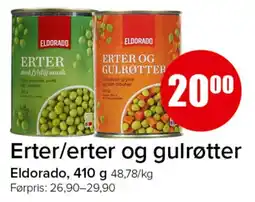 Spar Eldorado erter/erter og gulrøtter tilbud