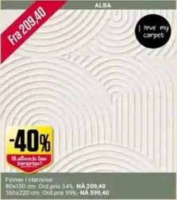 Europris Alba carpet tilbud
