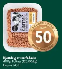 Jacobs Folkets kjøttdeig av storfe&svin tilbud