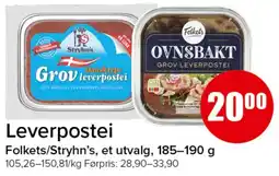 Spar Folkets/Stryhn's leverpostei tilbud