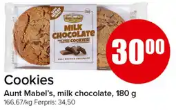 Spar Aunt Mabel's milk chocolate cookies tilbud