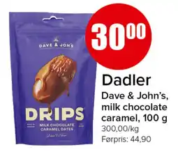 Spar Dadler Dave & John's milk chocolate caramel tilbud
