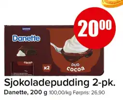 Spar Danette sjokoladepudding tilbud