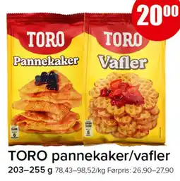 Spar Toro pannekaker/vafler tilbud
