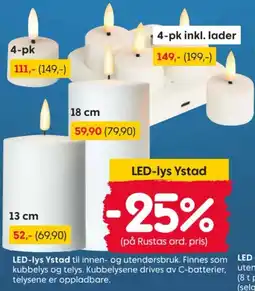 Rusta LED-lys Ystad tilbud
