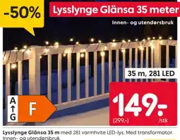 Rusta Lysslynge Glänsa 35 meter tilbud