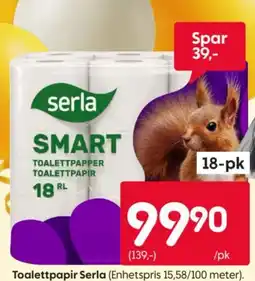 Rusta Serla toalettpapir tilbud