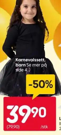 Rusta Karnevalssett, barn tilbud