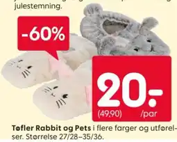 Rusta Tøfler Rabbit og Pets tilbud