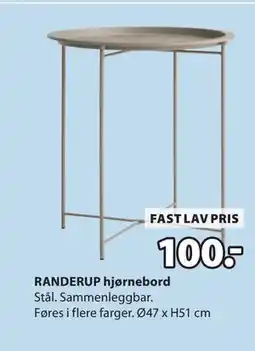 JYSK RANDERUP hjørnebord tilbud