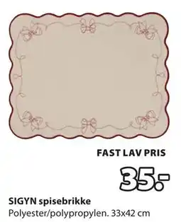 JYSK SIGYN spisebrikke tilbud