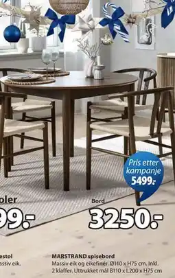 JYSK MARSTRAND spisebord tilbud