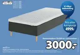 JYSK FJELNA F rammemadrass svart-06 + EKSO overmadrass tilbud