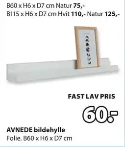 JYSK AVNEDE bildehylle tilbud