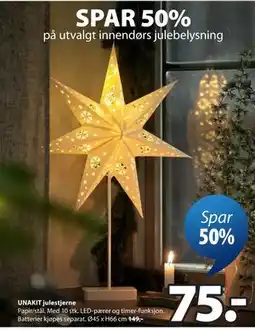 JYSK UNAKIT julestjerne tilbud