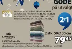 JYSK KARLSTAD håndkle tilbud