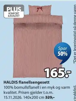 JYSK HALDIS flanellsengesett tilbud
