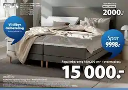 JYSK BJORSUND regulerbar seng grå-23 + MURU overmadrass tilbud