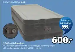 JYSK FLODENGE luftmadrass tilbud
