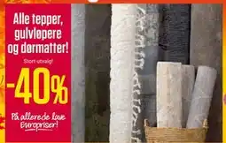 Europris Alle tepper, gulvløpere og dørmatter tilbud