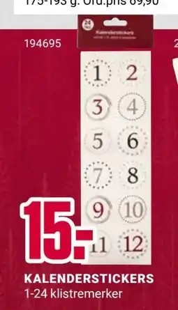 Europris KALENDERSTICKERS tilbud