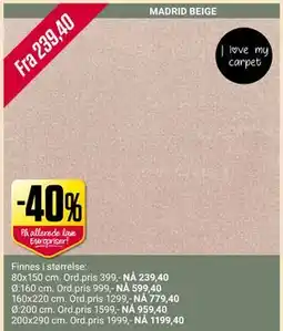 Europris MADRID BEIGE tilbud
