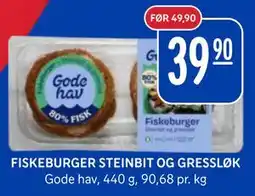 Rema 1000 FISKEBURGER STEINBIT OG GRESSLØK tilbud