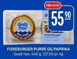 Rema 1000 FISKEBURGER PURRE OG PAPRIKA tilbud