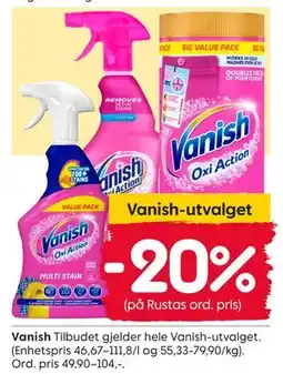 Rusta Vanish tilbud