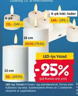 Rusta LED-lys Ystad tilbud