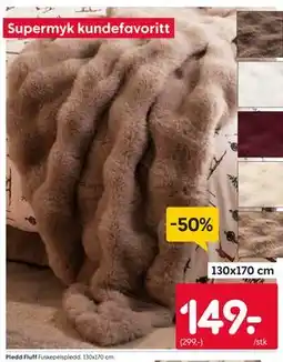 Rusta Pledd Fluff tilbud