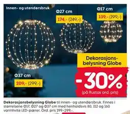 Rusta Dekorasjonsbelysning Globe tilbud