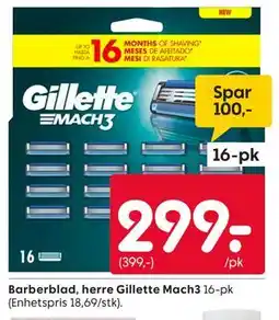 Rusta Barberblad, herre Gillette Mach3 tilbud