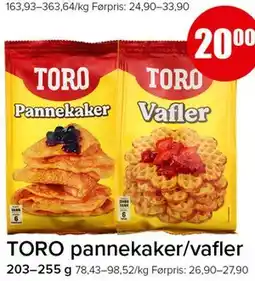 Spar TORO pannekaker/vafler tilbud