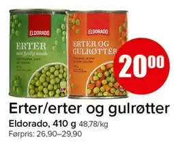 Spar Erter/erter og gulrøtter tilbud