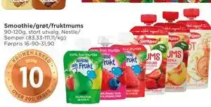 Meny Smoothie/grøt/fruktmums tilbud
